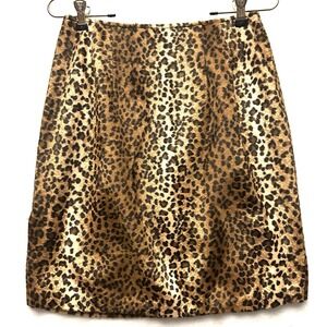 Vintage Howard Wolf Skirt Sz‎ 4 Animal Leopard Faux Fur Velvet USA 90s Y2K